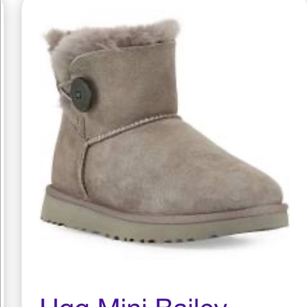 Grey UGG mini Bailey button II boot size 7
